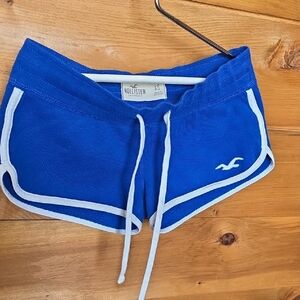 Hollister Blue Comfy Shorts with White Trim. XS. Y2K Fashion